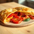 Pikante calzone met pepperoni