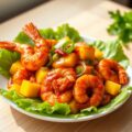 Pikante garnalen met mango