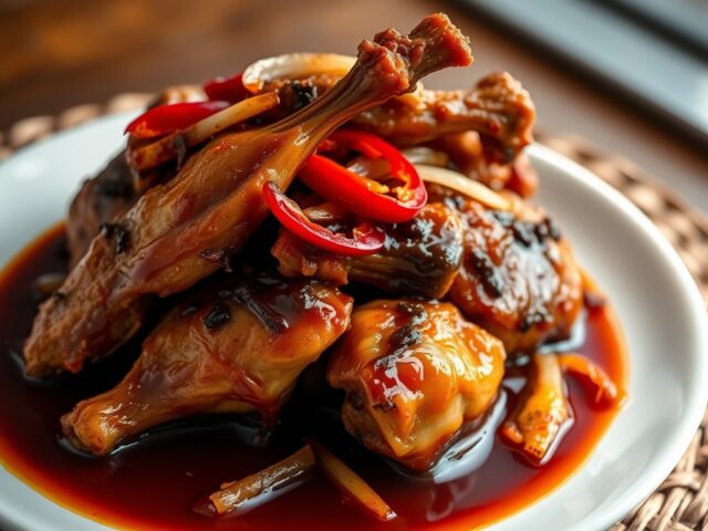 Pikante kip in soja-limoensaus (Ayam Tempra)