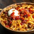 Pikante zuurkool ovenschotel met gehakt