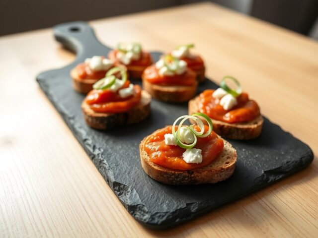 Pincho met paprikapuree
