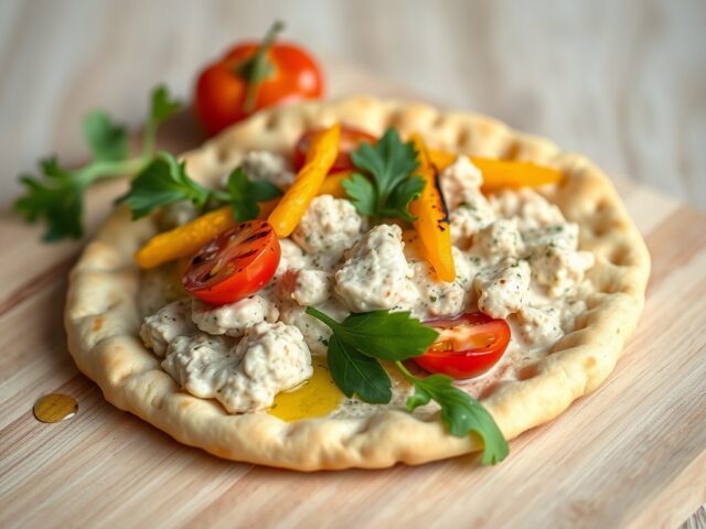 Pita met tonijn en gegrilde paprika
