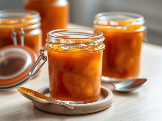 Pittige jam van pompoen en abrikoos