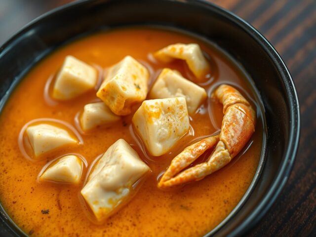Pittige kerrie- masala krab in kokosmelk