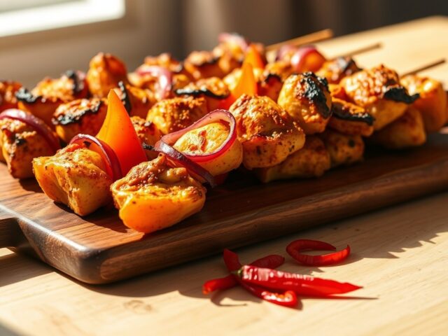 Pittige kipbrochette