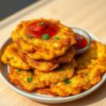 Pittige maiskoekjes met chilisaus