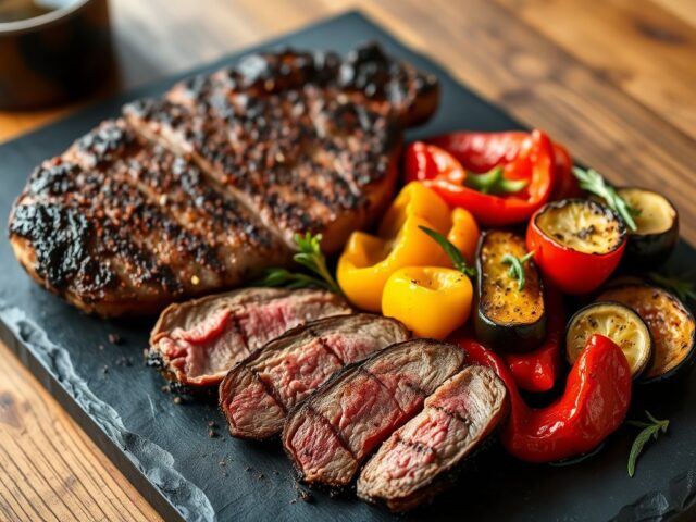 Pittige T-bone met provençaalse groenten