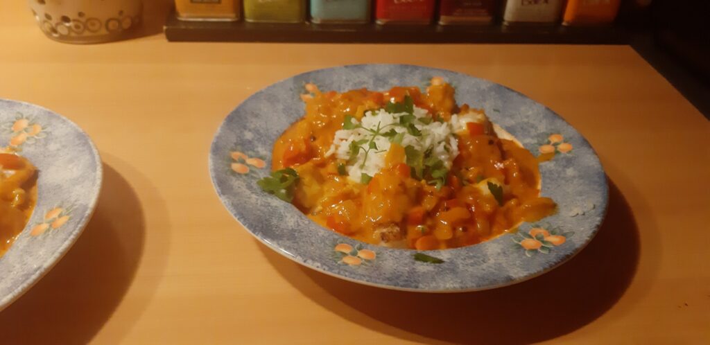 Pittige viscurry met mango chutney