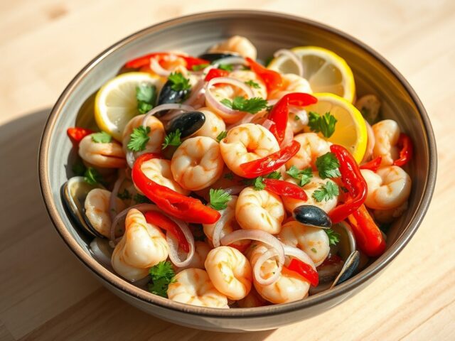 pittige zeevruchtensalade