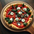 Pizza met boerenkool, champignons en ricotta