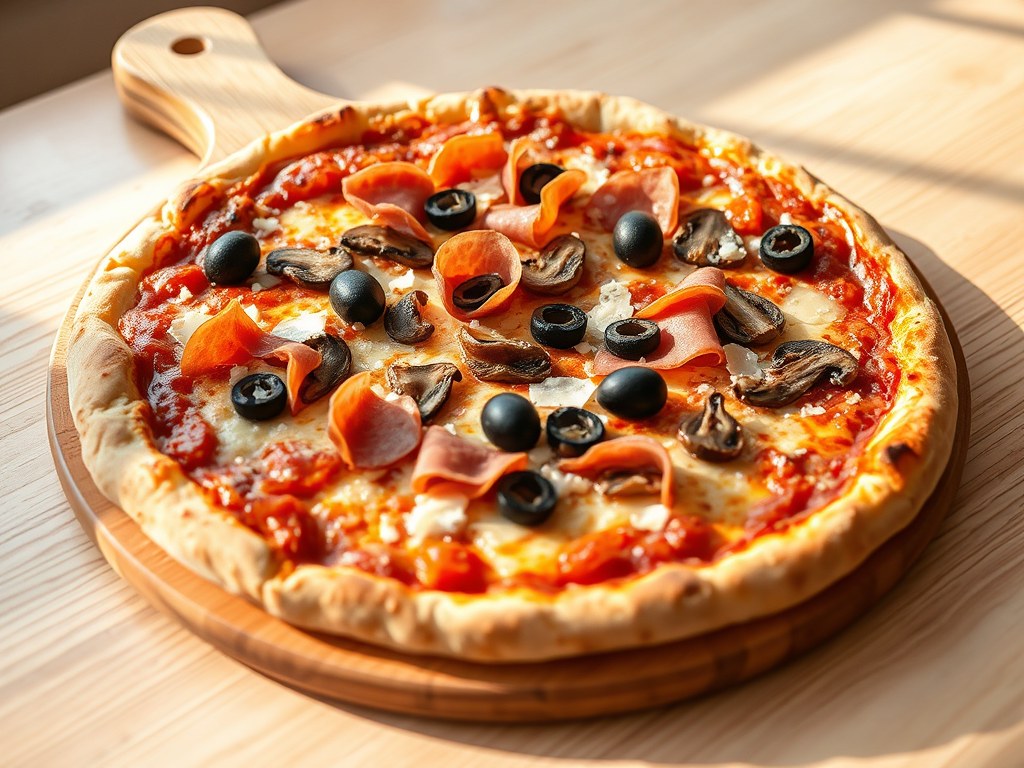 Pizza met je eigen beleg, AI-gegenereerde illustratie