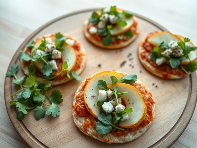Pizza met waterkers en stiltonkaas
