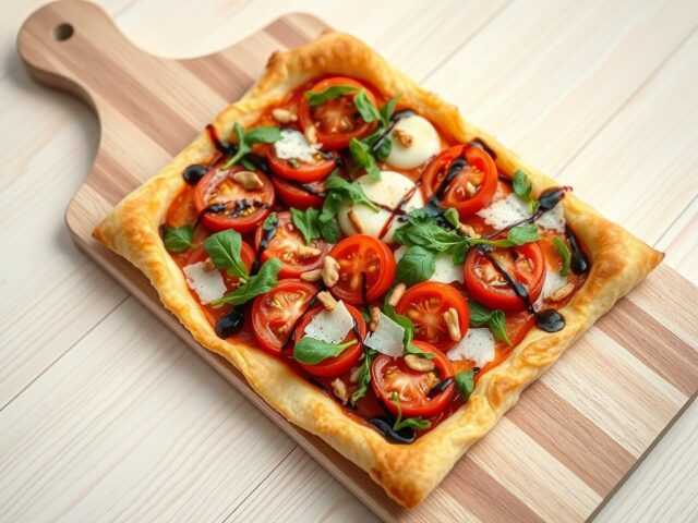 Pizza van bladerdeeg