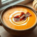 Pompoen soep met appel