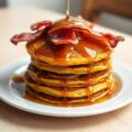 Pompoenpannenkoekjes met spek en ahornsiroop