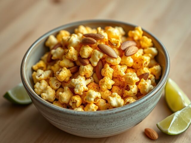 Popcorn met Chaumes en amandelen