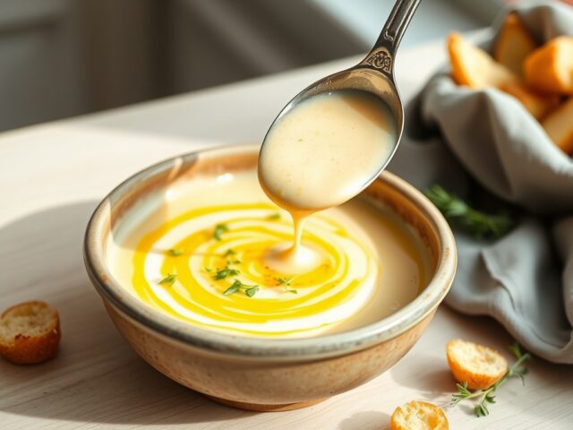 Prei-aardappelsoep met saffraan
