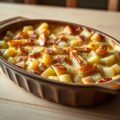 Prei gratin met platte kaas