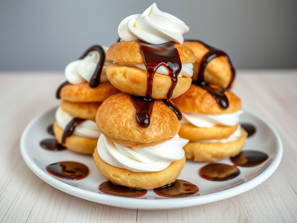 Profiterolles (soesjes), AI-gegenereerde illustratie