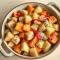 Provençaalse aardappelschotel met mosterdroom