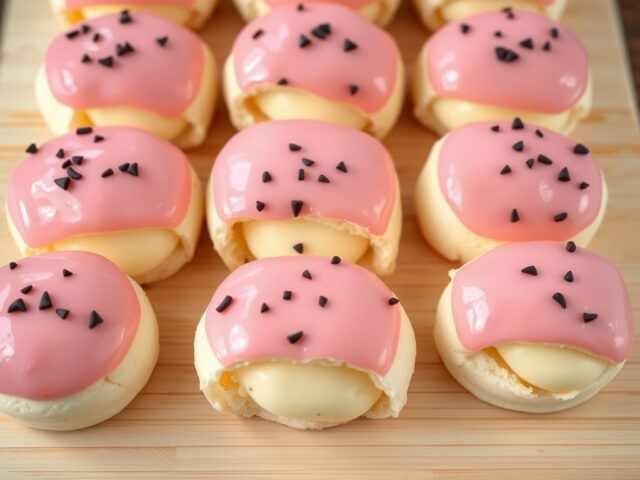 Puddingbroodjes met frambozenglazuur