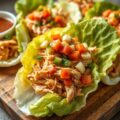 Pulled chicken in een slablaadje