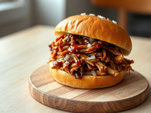 Pulled Chicken op een broodje