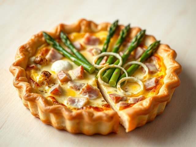 Quiche met ham en asperges