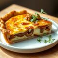 Quiche met rode ui, tijm en geitenkaas