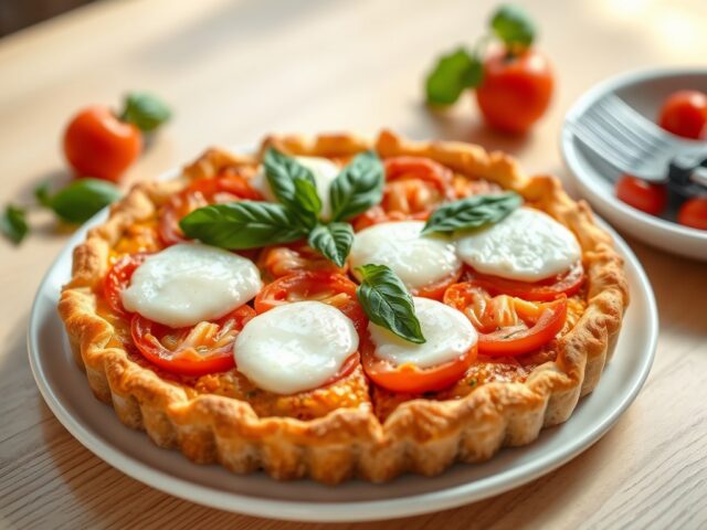 Quiche met tomaten en mozzarella