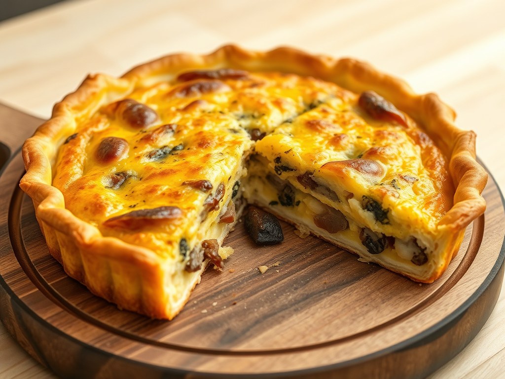 Quiche met wild, AI-gegenereerde illustratie