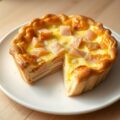 Quiche met zalm en prei gestoofd in een trappist