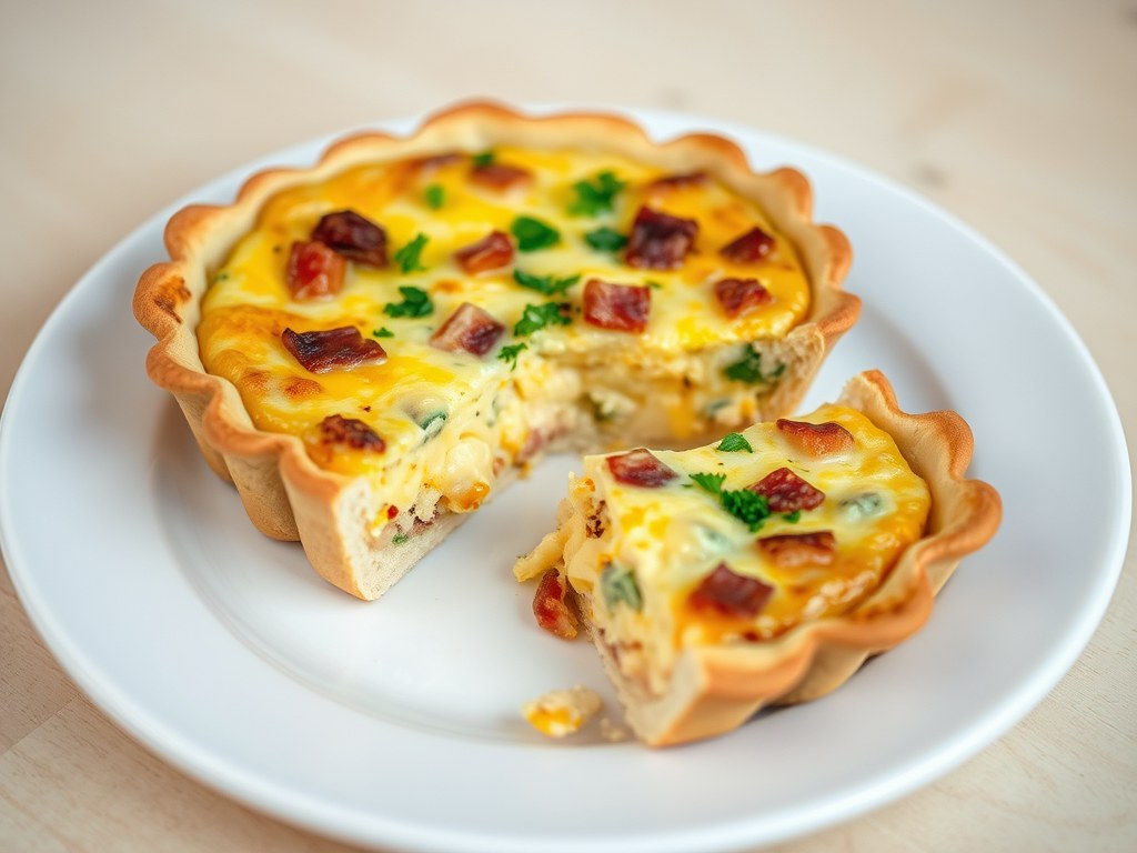 Quiche uit de zak, AI-gegenereerde illustratie
