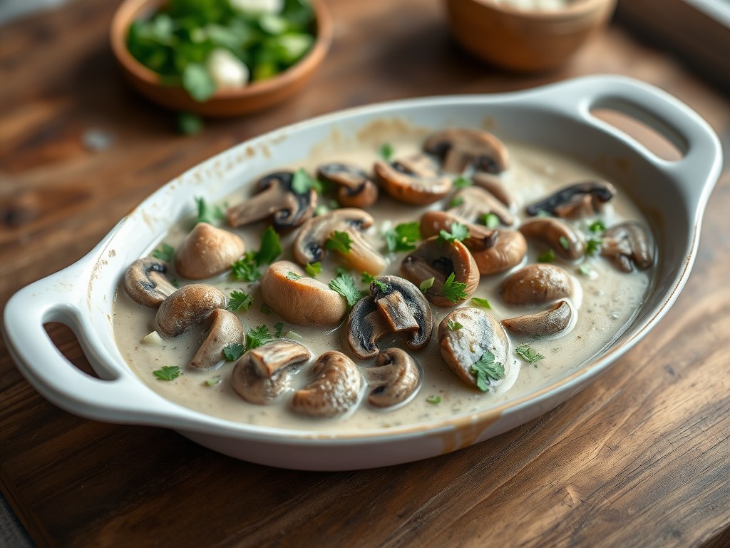 Ragout van paddenstoelen, AI-gegenereerde illustratie