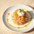 Rauwe geplette langoustines met sinaasappel en een