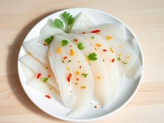 Rauwe zeebaars met lombok en sesam