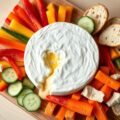 Rauwkost met dip van gesmolten camembert