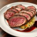 Reerugfilet met spruitjesstamp en rode portsaus