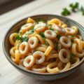 Rigatoni met inktvis en tuinkruiden