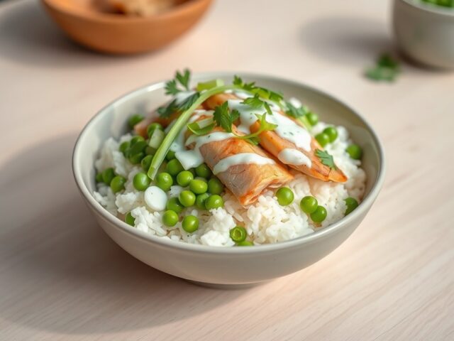 Rijst met makreelsalade