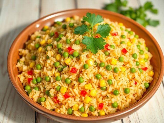 RIJST (Mexicaans) met Koriander-Dressing