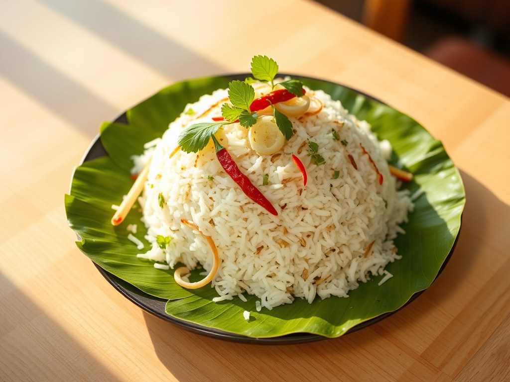 RIJST Nasi Ulam, AI-gegenereerde illustratie