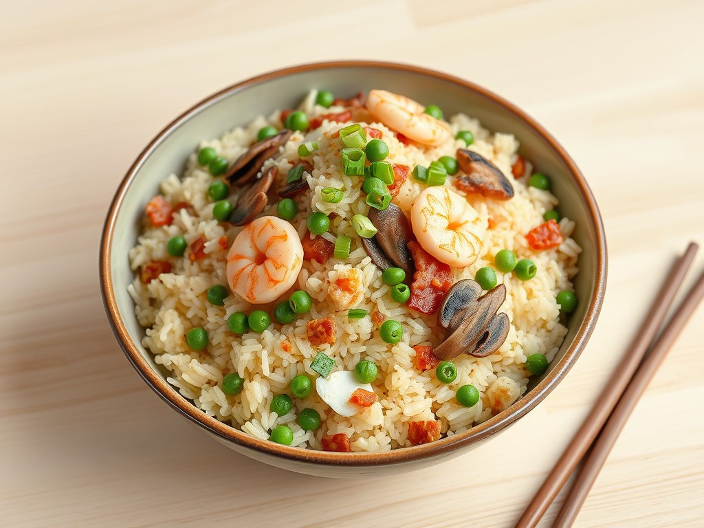 RIJST Nasi Yangzhou, AI-gegenereerde illustratie