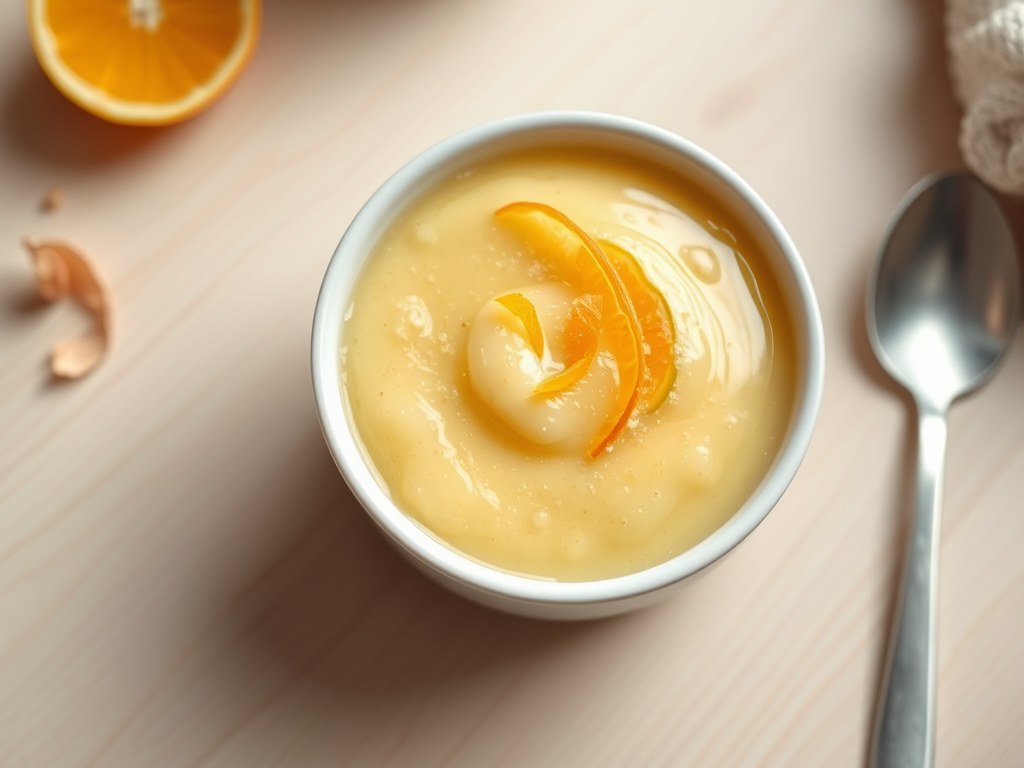 Rijstepap met oranjebloesemwater, AI-gegenereerde illustratie