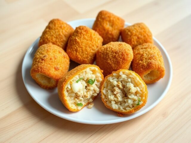 Rijstkroketjes met tonijn en mozzarella