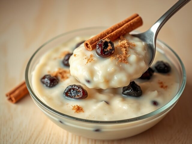 Rijstpudding met rumrozijnen