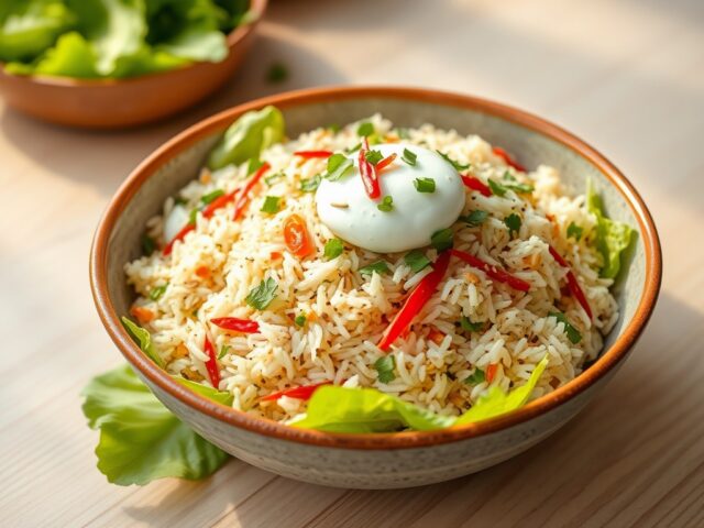 Rijstsalade met koriander
