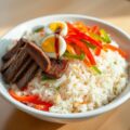 Rijstsalade met rundvlees