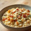 Risotto met bacon en courgette