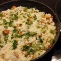 Risotto met cantharellen en sperziebonen